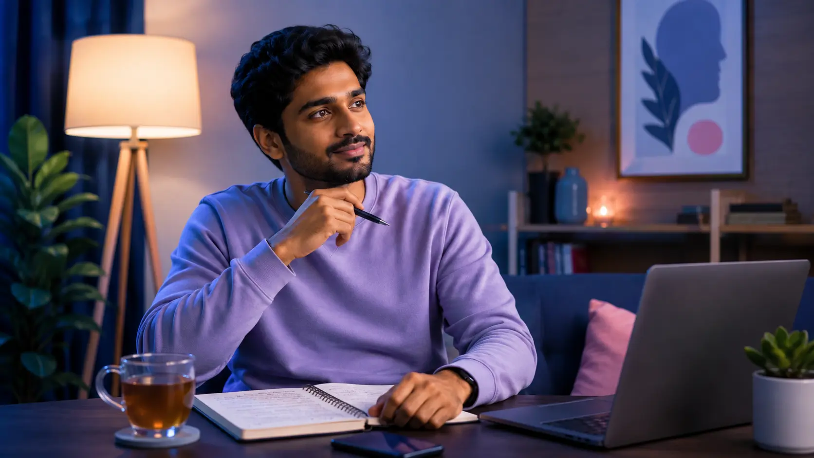 Person preparing before a first counselling session